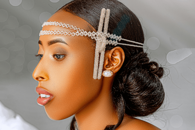 Rwandan woman wearing traditional jewelry